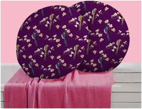 RADANYA Bird Digitally Printed Round Cushion Cover Pillow Case With Filler Home D cor Set of 2 ,16 inch,Dark Purple