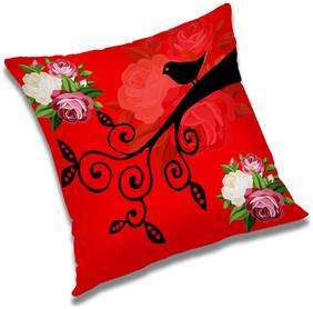 RADANYA Bird Printed Cushion Cover Red,24x24 inch