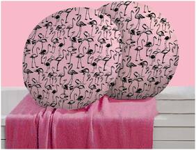 RADANYA Bird Digitally Printed Round Cushion Cover Pillow Case Home D cor Set of 2 ,16 inch,Light Pink