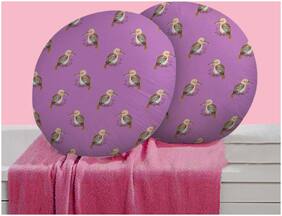 RADANYA Bird Digitally Printed Round Cushion Cover Pillow Case With Filler Home D cor Set of 2 ,16 inch,Purple