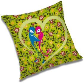 RADANYA Bird Printed Cushion Cover Green,16x16 inch