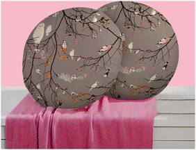 RADANYA Bird Digitally Printed Round Cushion Cover Pillow Case Home D cor Set of 2 ,16 inch,Blue