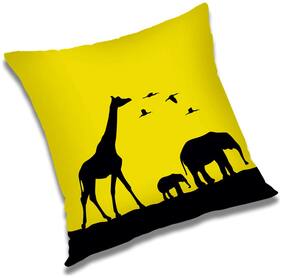 RADANYA Bird Printed Cushion Cover Yellow,12x12 inch