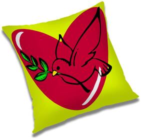 RADANYA Bird Printed Cushion Cover Yellow,16x16 inch
