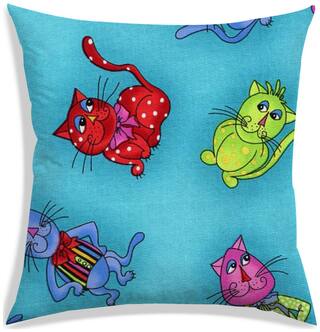 RADANYA Cartoon Polyester Blue Cushion Cover ( Small , Pack of 1 )