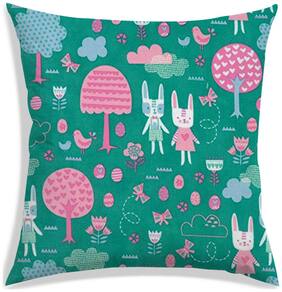 RADANYA Cartoon Polyester Green Cushion Cover ( Small , Pack of 1 )