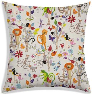 RADANYA Cartoon Polyester Off-white Cushion Cover ( Regular , Pack of 1 )