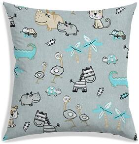 RADANYA Cartoon Polyester Grey Cushion Cover ( Large , Pack of 1 )