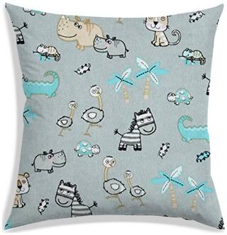 RADANYA Cartoon Polyester Grey Cushion Cover ( Large , Pack of 1 )