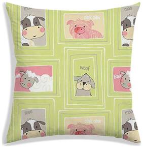 RADANYA Cartoon Polyester Green Cushion Cover ( Small , Pack of 1 )