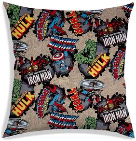 RADANYA Cartoon Polyester Beige Cushion Cover ( Large , Pack of 1 )