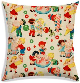 RADANYA Cartoon Polyester Cream Cushion Cover ( Extra large , Pack of 1 )