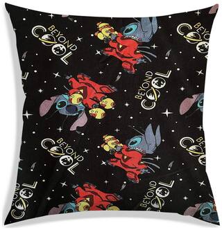 RADANYA Cartoon Polyester Black Cushion Cover ( Large , Pack of 1 )