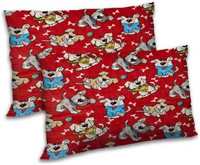 RADANYA Polyester Cartoon Pillow Covers ( Pack of 2 , Orange )