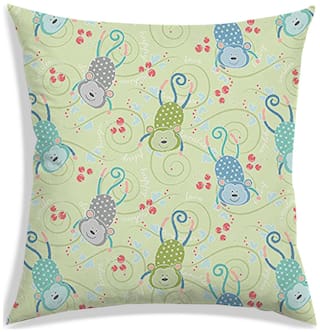 RADANYA Cartoon Polyester Green Cushion Cover ( Large , Pack of 1 )