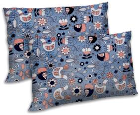 RADANYA Polyester Floral Pillow Covers ( Pack of 2 , Blue )