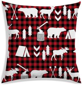 RADANYA Checkered Polyester Brown Cushion Cover ( Extra large , Pack of 1 )