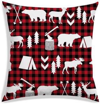 RADANYA Checkered Polyester Brown Cushion Cover ( Extra large , Pack of 1 )