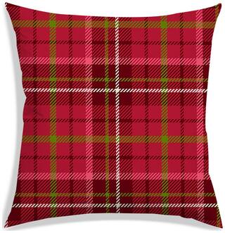 RADANYA Checkered Polyester Red Cushion Cover ( Extra large , Pack of 1 )