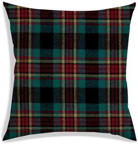 RADANYA Checkered Polyester Green Cushion Cover ( Extra large , Pack of 1 )