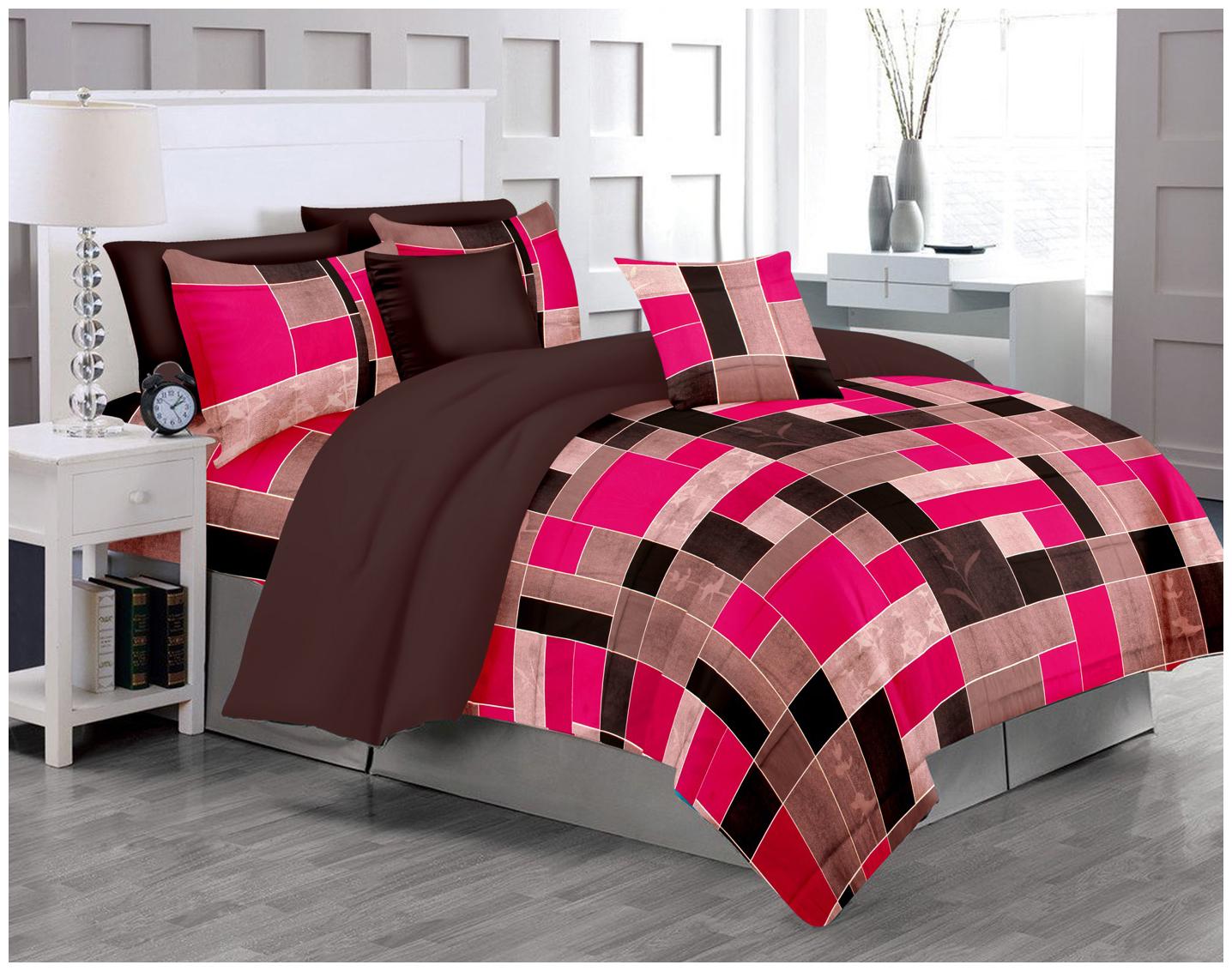 

RADANYA Cotton Printed Double Size Bedsheet ( 1 Bedsheet With 2 Pillow Covers Brown )