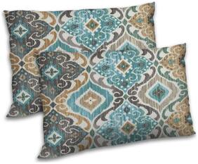 RADANYA Polyester Damask Pillow Covers ( Pack of 2 , Beige )
