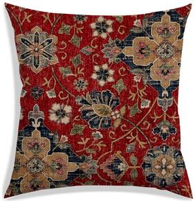RADANYA Floral Polyester Orange Cushion Cover ( Large , Pack of 1 )