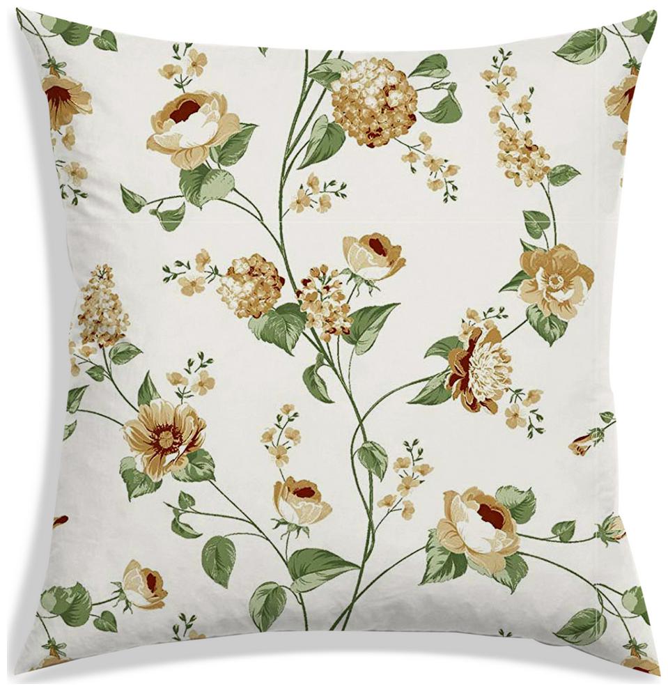 

RADANYA Floral Polyester Yellow Cushion Cover ( Small Pack of 1 )