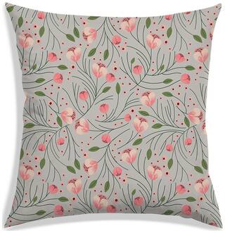 RADANYA Floral Polyester Beige Cushion Cover ( Extra large , Pack of 1 )