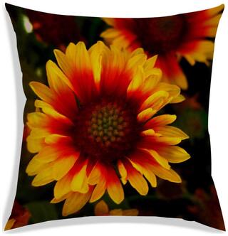 RADANYA Floral Polyester Yellow Cushion Cover ( Small , Pack of 1 )