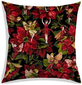RADANYA Floral Polyester Black Cushion Cover ( Small , Pack of 1 )