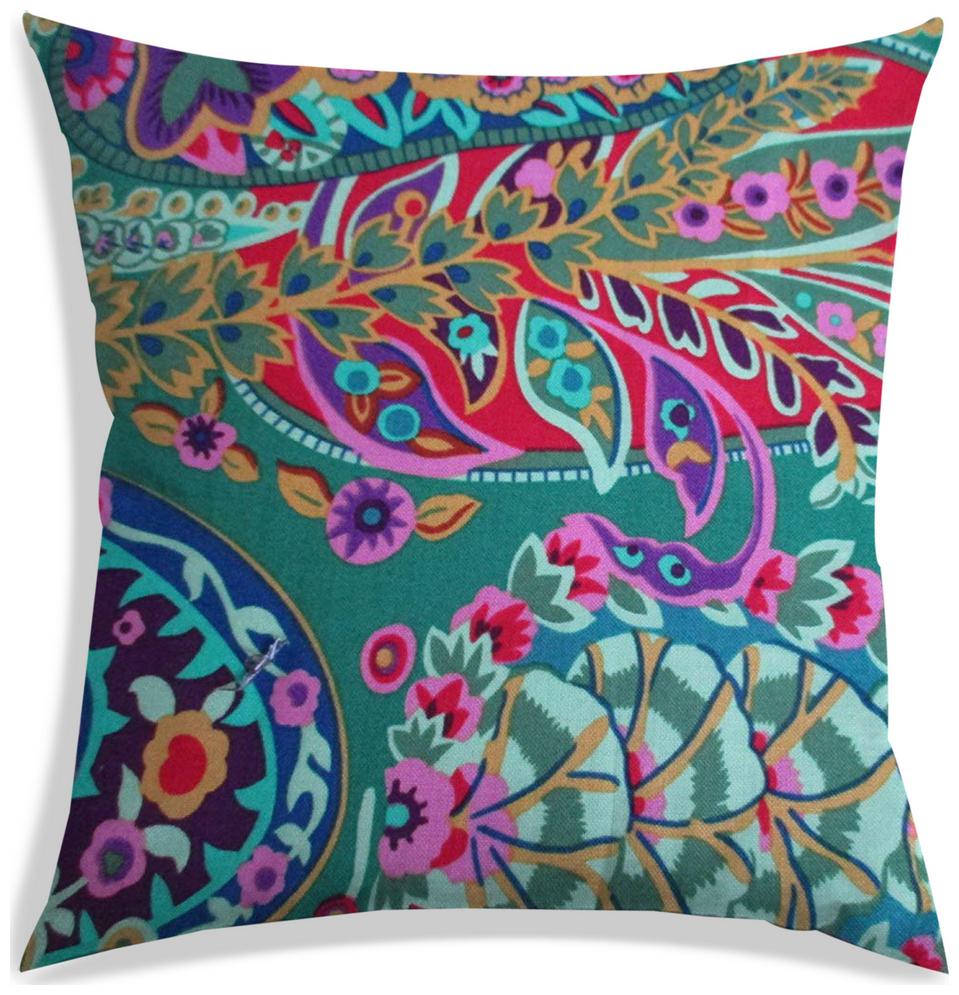 

RADANYA Floral Polyester Blue Cushion Cover ( Regular Pack of 1 )