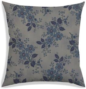 RADANYA Floral Polyester Grey Cushion Cover ( Large , Pack of 1 )