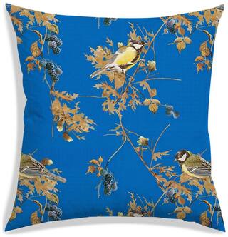 RADANYA Floral Polyester Blue Cushion Cover ( Extra large , Pack of 1 )