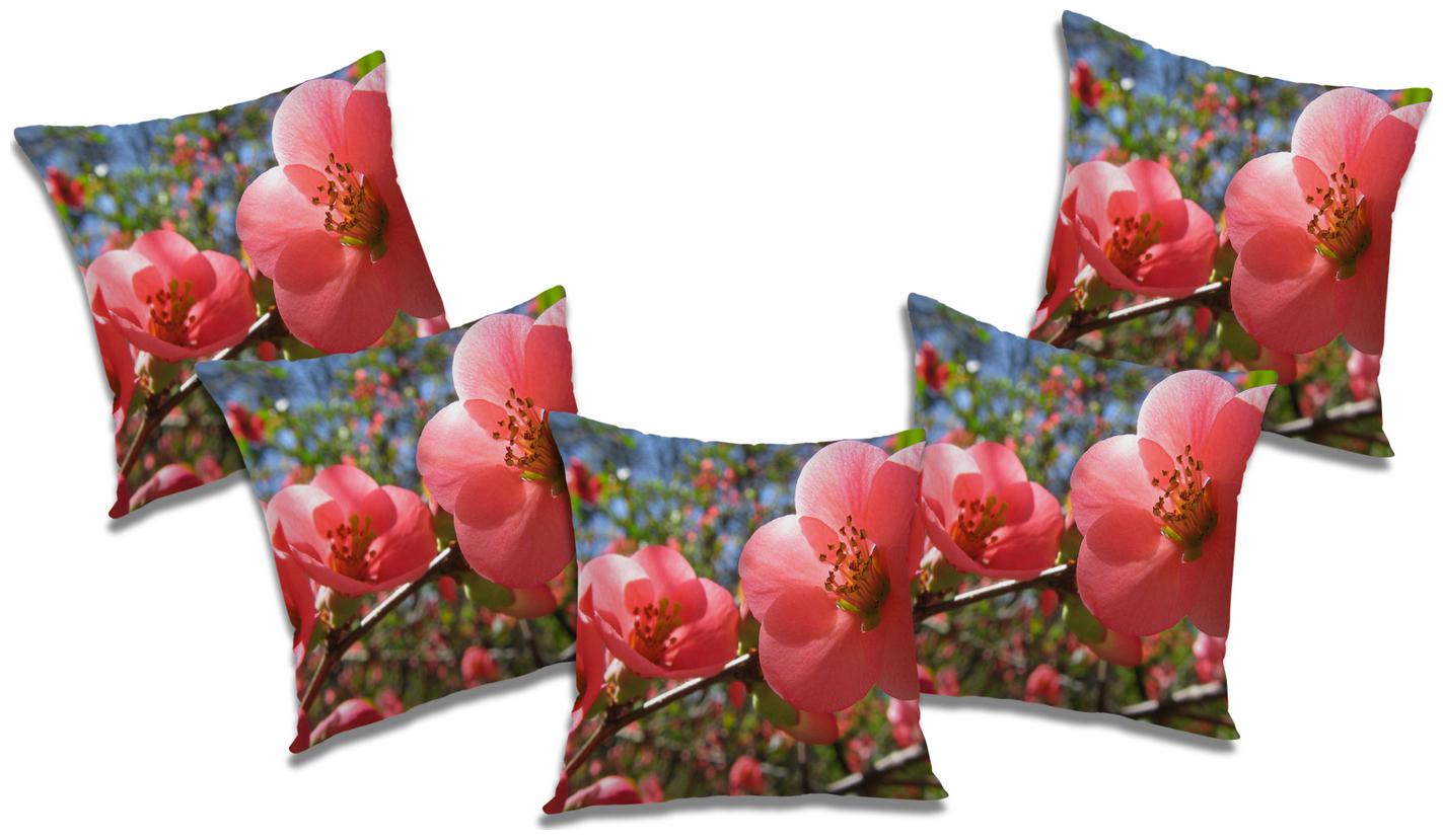 

RADANYA Floral Cushion Cover with Filler (Set of 5) 24x24 inch