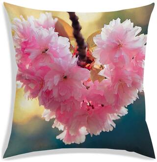 RADANYA Floral Polyester Pink Cushion Cover ( Extra large , Pack of 1 )