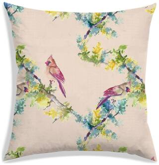RADANYA Floral Polyester Beige Cushion Cover ( Extra large , Pack of 1 )