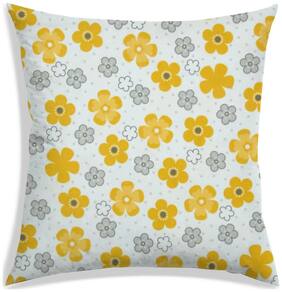 RADANYA Floral Polyester White Cushion Cover ( Large , Pack of 1 )