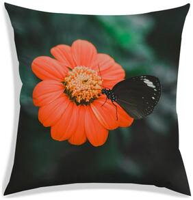 RADANYA Floral Polyester Red Cushion Cover ( Large , Pack of 1 )