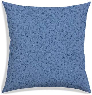 RADANYA Floral Polyester Blue Cushion Cover ( Large , Pack of 1 )