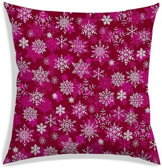 RADANYA Floral Polyester Red Cushion Cover ( Large , Pack of 1 )