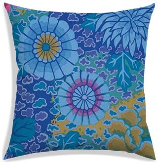 RADANYA Floral Polyester Blue Cushion Cover ( Extra large , Pack of 1 )