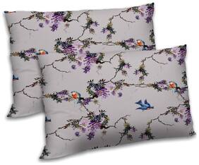 RADANYA Polyester Floral Pillow Covers ( Pack of 2 , Off-White )