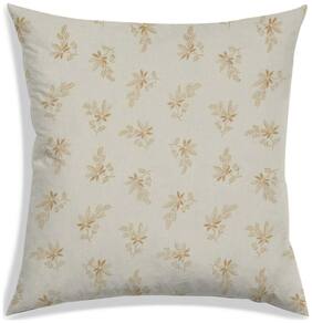 RADANYA Floral Polyester Beige Cushion Cover ( Extra large , Pack of 1 )
