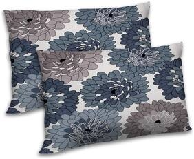 RADANYA Polyester Floral Pillow Covers ( Pack of 2 , White )