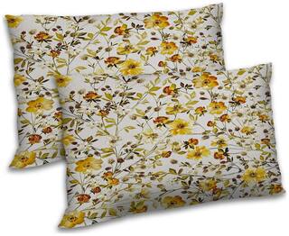 RADANYA Polyester Floral Pillow Covers ( Pack of 2 , White )