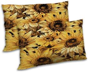 RADANYA Polyester Floral Pillow Covers ( Pack of 2 , Yellow )