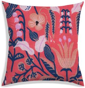 RADANYA Floral Polyester Peach Cushion Cover ( Large , Pack of 1 )