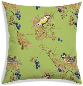 RADANYA Floral Polyester Green Cushion Cover ( Large , Pack of 1 )