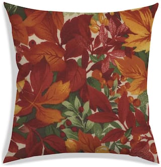 RADANYA Floral Polyester Brown Cushion Cover ( Large , Pack of 1 )